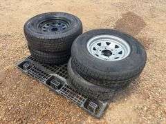 (4) Goodyear ST225/75 R15 Trailer Tires with Rims