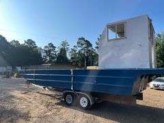 27' Work Barge w/ Tandem Axle Trailer