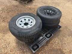 (4) Goodyear ST225/75 R15 Trailer Tires with Rims