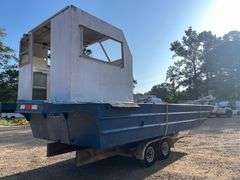 27' Work Barge w/ Tandem Axle Trailer