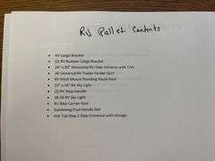 Pallet of RV Part Returns