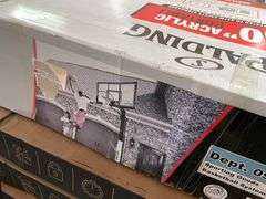 Spalding Basketball Goal & (3) Keter Wood Deck Boxes