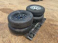 (4) Goodyear ST225/75 R15 Trailer Tires with Rims