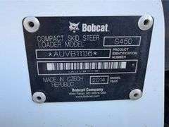 2014 Bobcat S450 Wheeled Skid Steer (1,716 Hours)