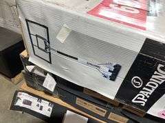 Spalding Basketball Goal & (3) Keter Wood Deck Boxes