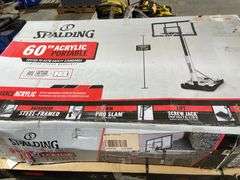 Spalding Basketball Goal & (3) Keter Wood Deck Boxes