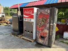 (3) Antique Beverage Dispensers & Snack Machine