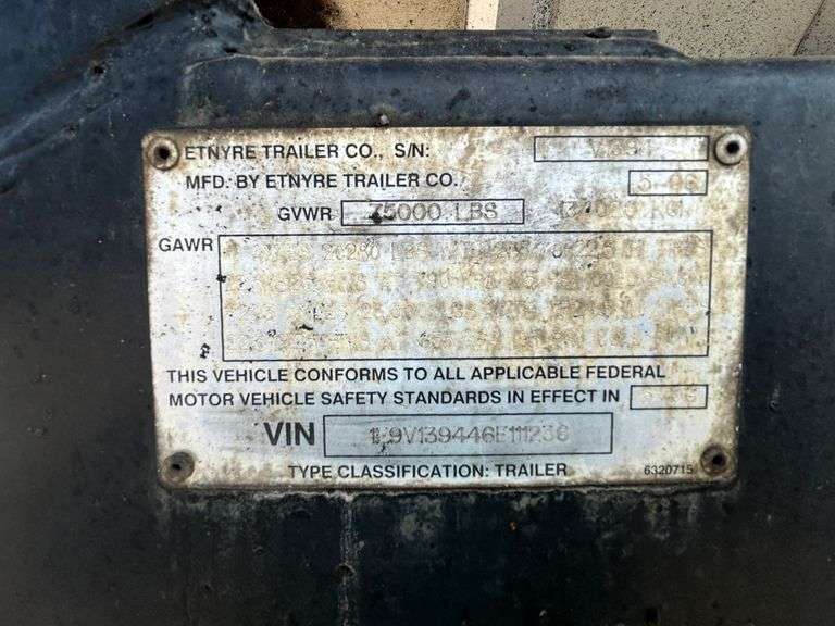 2006 Etnyre T/A Asphalt Belt Trailer