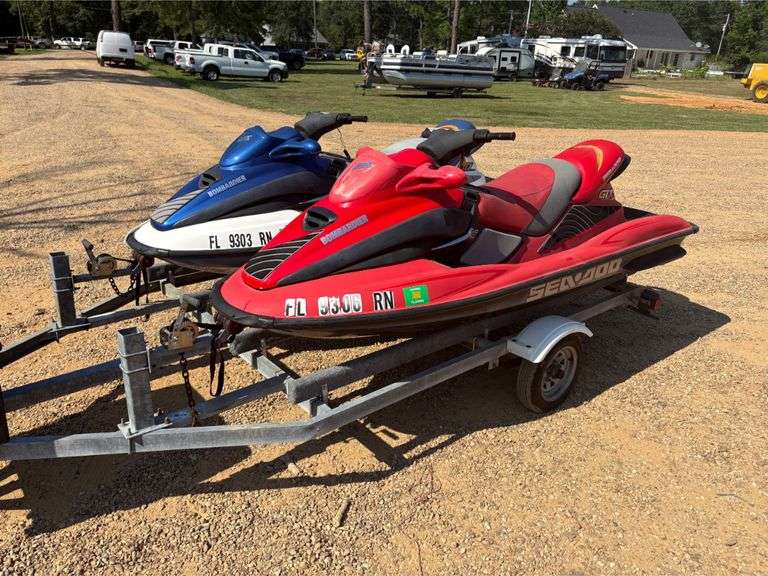 2000 Sea Doo Bombardier Jet Ski Pair w/Trailer