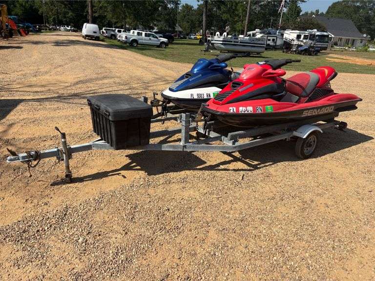 2000 Sea Doo Bombardier Jet Ski Pair w/Trailer