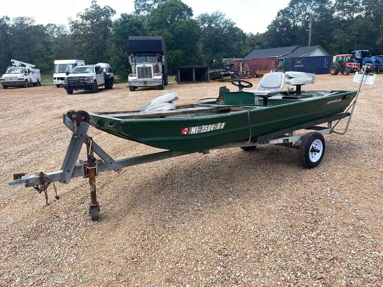 1994  Spectrum 14’ Aluminum Boat with Homemade Trailer