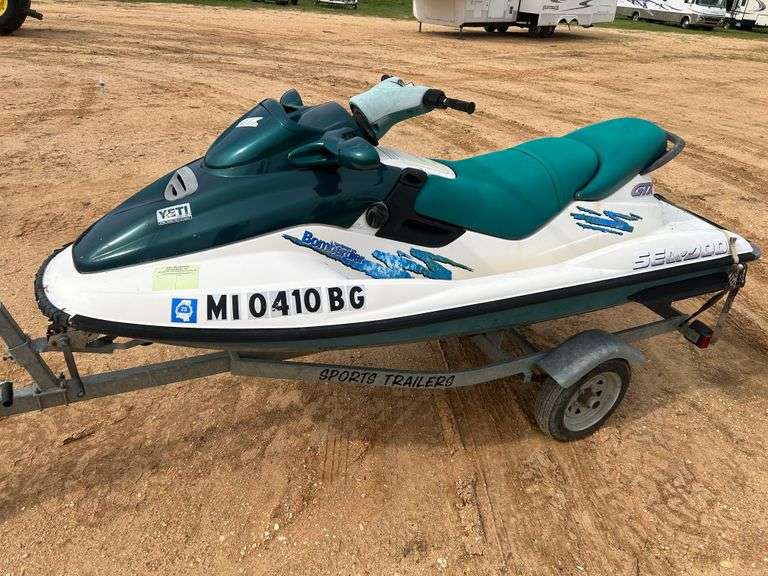 1997 Sea Doo GTX Jet Ski w/Trailer (INOP-NO TITLE-BOS ONLY)