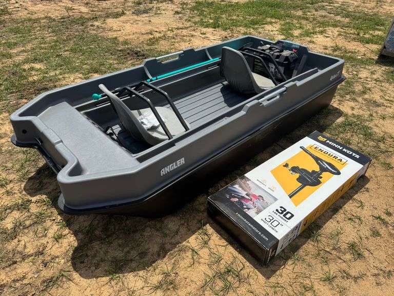 Quest Angler 2 Person Fishing Boat w/Trolling Motor & Power Center
