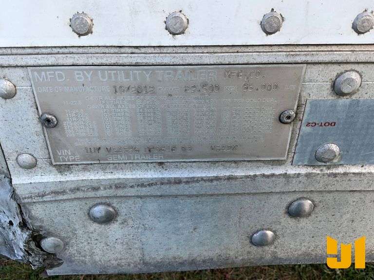 2013 UTILITY TRAILER MANUFACTURER VS2DX 53'X102" VAN TRAILER VIN: 1UYVS2536DP664803
