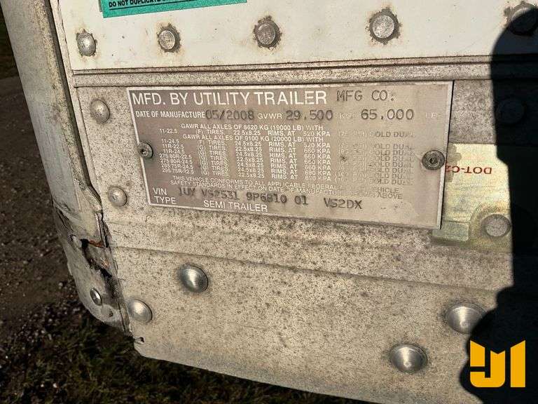 2009 UTILITY TRAILER MANUFACTURER VS2DX 53'X102" VAN TRAILER VIN: 1UYVS25319P681001