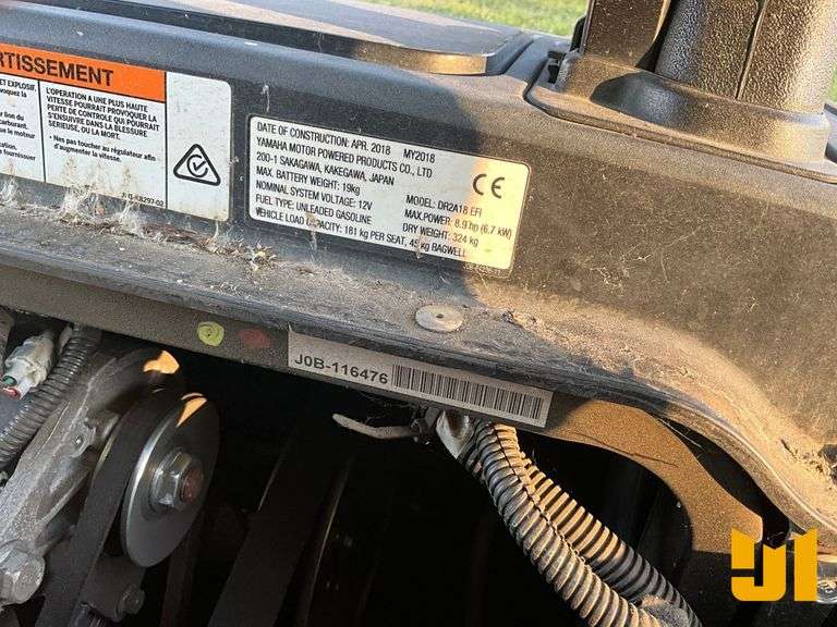 2018 YAMAHA DR2A18 EFI GOLF CART SN: J0B-116476