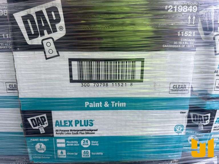 PALLET OF DAP CLEAR ALL PURPOSE ACRYLIC LATEX CAULK (