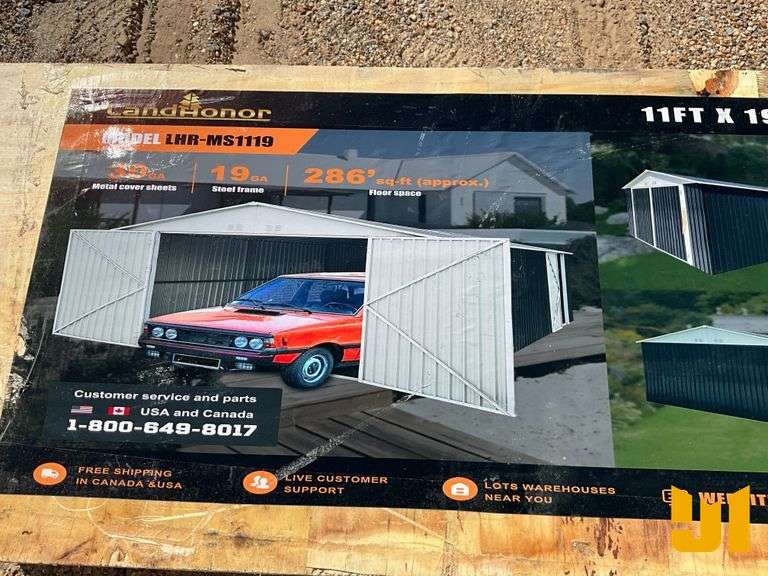 LANDHONOR LHR-MS1119 STEEL CARPORT W/ ENCLOSED SIDEWALLS