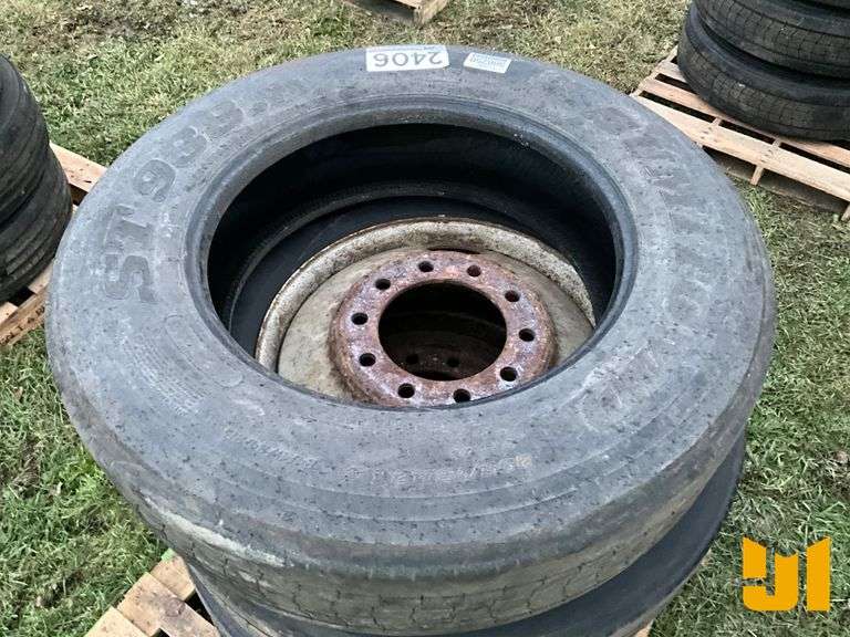 (4) 285/75R24.5 TIRES, (3) HAVE WHEELS