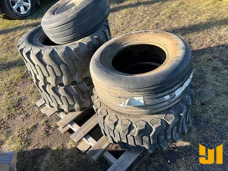 (2) 14-17.5 TIRES, (1) 12-16.5 TIRE, (1) 11L-16 TIRE, (1)