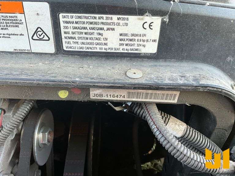 2018 YAMAHA DR2A18 EFI GOLF CART SN: J0B-116474