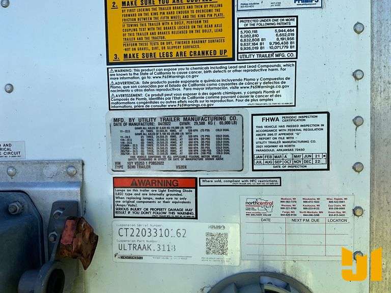 2023 UTILITY TRAILER MANUFACTURER VS2DX 53'X102" VAN TRAILER VIN: 1UYVS2531P3853922