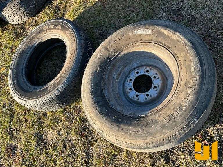 (2) 245/75R17 TIRES ON WHEELS, (3) 225/75R17 TIRES, 225/70R15 TIRE