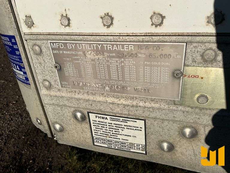 2009 UTILITY TRAILER MANUFACTURER VS2DX 53'X102" VAN TRAILER VIN: 1UYVS25339P681002