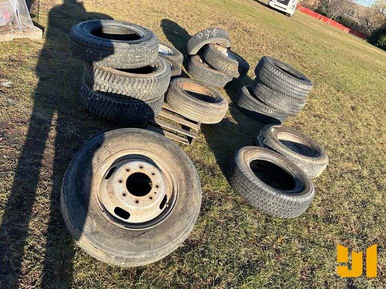(2) 245/75R17 TIRES ON WHEELS, (3) 225/75R17 TIRES, 225/70R15 TIRE
