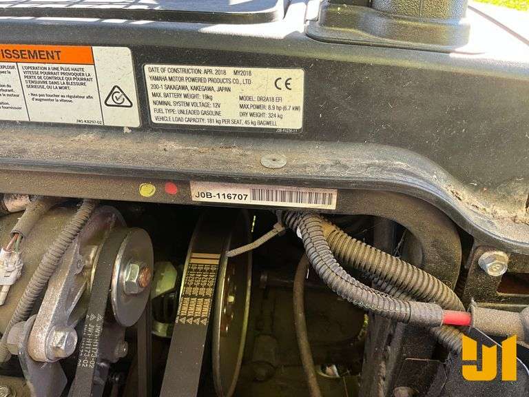 2018 YAMAHA DR2A18 EFI GOLF CART SN: J0B-116707
