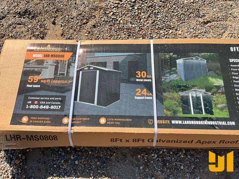 LANDHONOR MS-0808 STEEL CARPORT W/ ENCLOSED SIDEWALLS