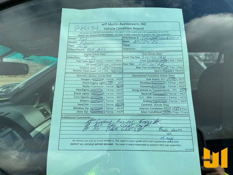 2016 FORD EXPLORER VIN: 1FM5K8AR7GGA52511 AWD