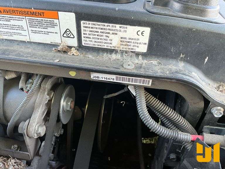 2018 YAMAHA DR2A18 EFI GOLF CART SN: J0B-116478