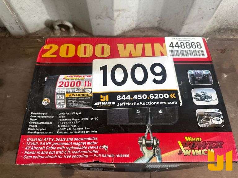UNUSED 2000LBS WOOD POWER WINCH