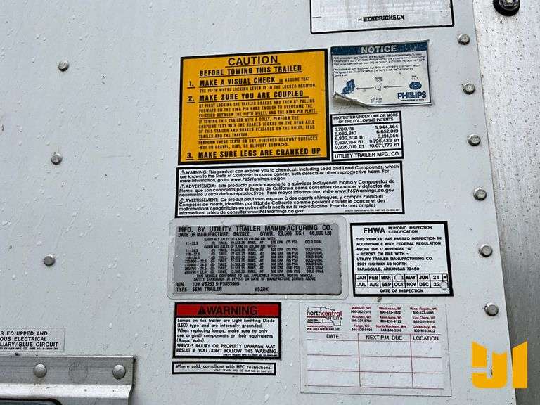 2023 UTILITY TRAILER MANUFACTURER VS2DX 53'X102" VAN TRAILER VIN: 1UYVS2539P3853909