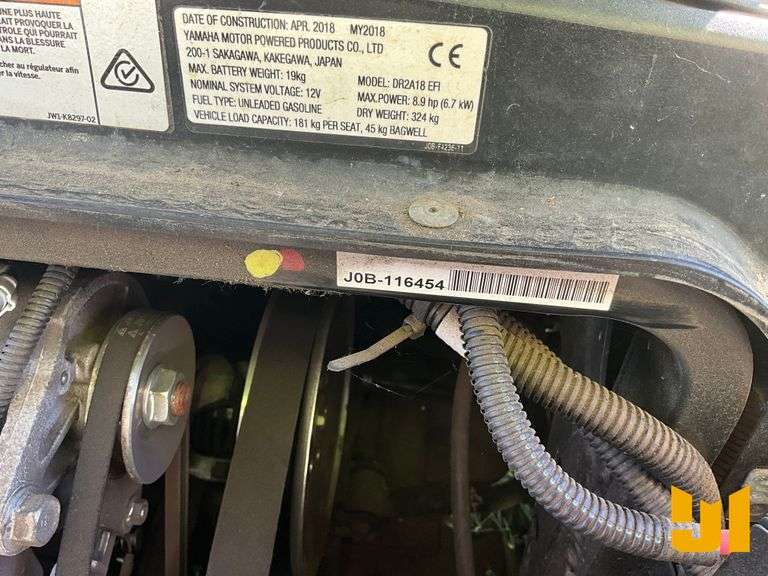 2018 YAMAHA DR2A18 EFI GOLF CART SN: J0B-116454