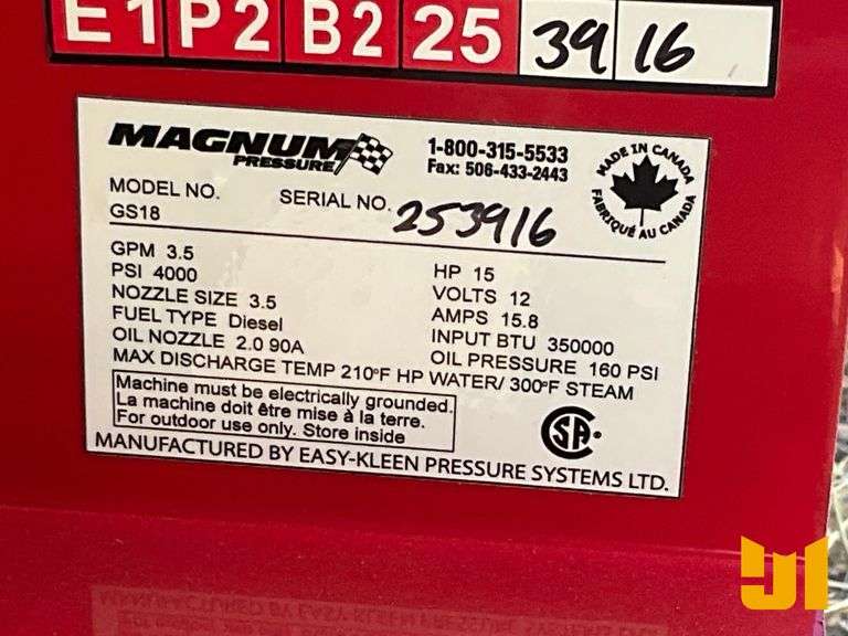 UNUSED 2025 EASY-KLEEN MAGNUM GOLD 4000 SERIES PRESSURE WASHER SN: 253916