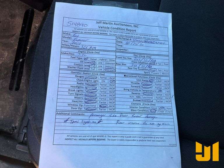 2017 FORD EXPLORER VIN: 1FM5K8ARXHGB93364 AWD