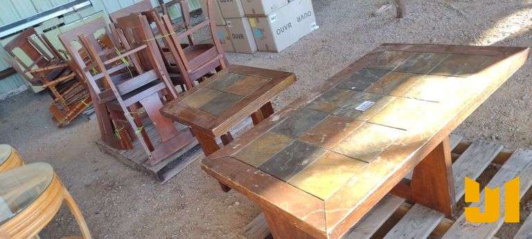 (1) COFFEE TABLE & (1) SIDE/END TABLE W/TILE INLAID TOPS,