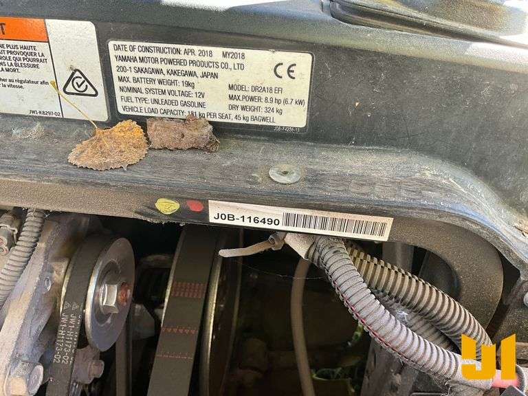 2018 YAMAHA DR2A18 EFI GOLF CART SN: J0B-116490