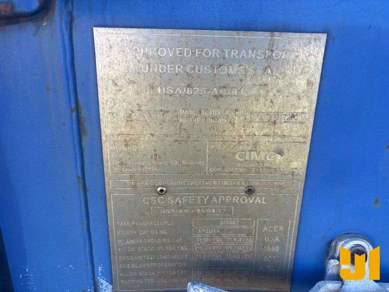 2007 CIMC 40'  CONTAINER SN: 4461951