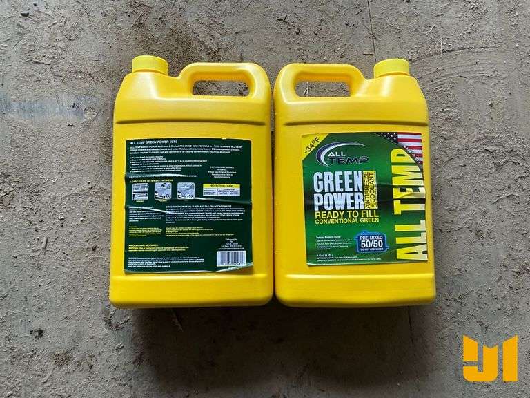 (2) 1GAL GREEN POWER 50/50 ANTIFREEZE/COOLANT