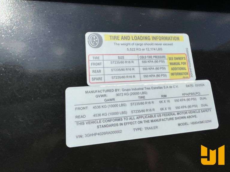 UNUSED 2024 GITESA HB8040MCGDW 40 FT T/A FLATBED TRAILER VIN: 3GHHP4026RA000002