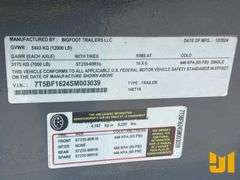 2025 BIGFOOT TRAILERS 14ET16 EQUIPMENT TRAILER 6'6"X14' VIN: 7T5BF1624SM003039