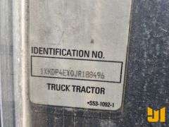 2018 KENWORTH T8 SERIES TRI AXLE DAY CAB TRUCK TRACTOR VIN: 1XKDP4EX0JR188496