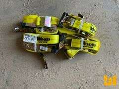 UNUSED WOOD TUFF TOW QTY (4) 27’ RATCHET STRAPS