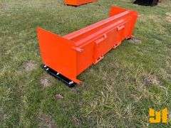 UNUSED KC 8’ SNOW PUSHER W/REPLACEABLE SHOES AND BLADE