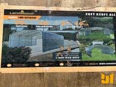 UNUSED 2025 LANDHONOR LHR-CP2020F 20' X 20' STEEL CARPORT W/ ENCLOSED SIDEWALLS
