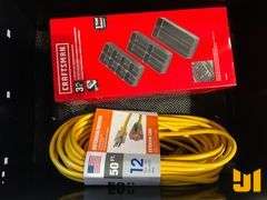 UNUSED CRAFTSMAN ROLLING TOOL CABNET WITH POWER STRIP