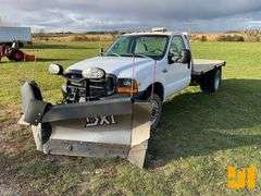 1999 FORD F-450 SINGLE AXLE REGULAR CAB 4X4 FLATBED TRUCK VIN: 1FDXF46F5XEA34055